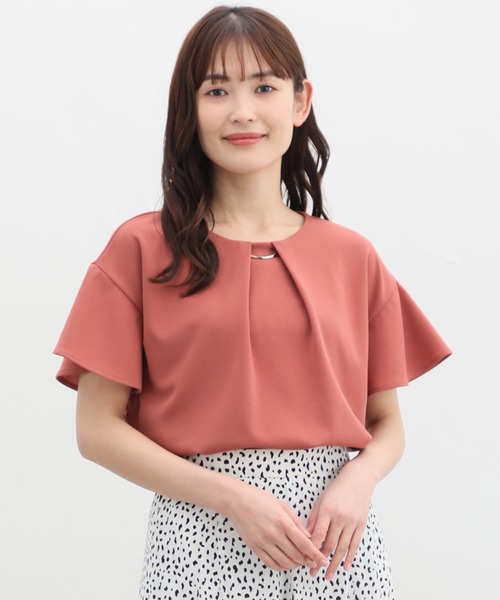 Honeys（ハニーズ）の「メタルパーツ付きトップス（Tシャツ/カットソー・レディース・オレンジ系その他/アイボリー/ブラック/ブルーグリーン/グレイッシュベージュ・S/M/L/LL/3L）」の15枚目の写真