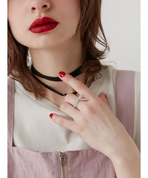 jouetie（ジュエティ）の「リボンビーズリング（リング・レディース・ブラック/シルバー/ピンク・FREE）」の7枚目の写真