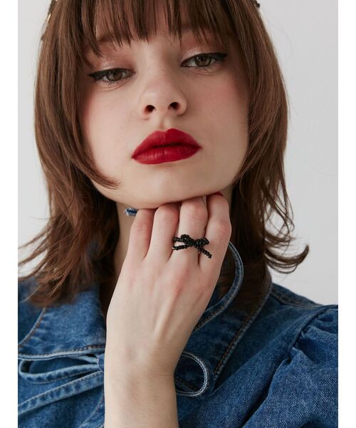 jouetie（ジュエティ）の「リボンビーズリング（リング・レディース・ブラック/シルバー/ピンク・FREE）」の9枚目の写真