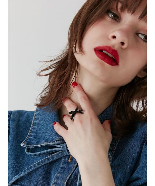 jouetie（ジュエティ）の「リボンビーズリング（リング・レディース・ブラック/シルバー/ピンク・FREE）」の10枚目の写真