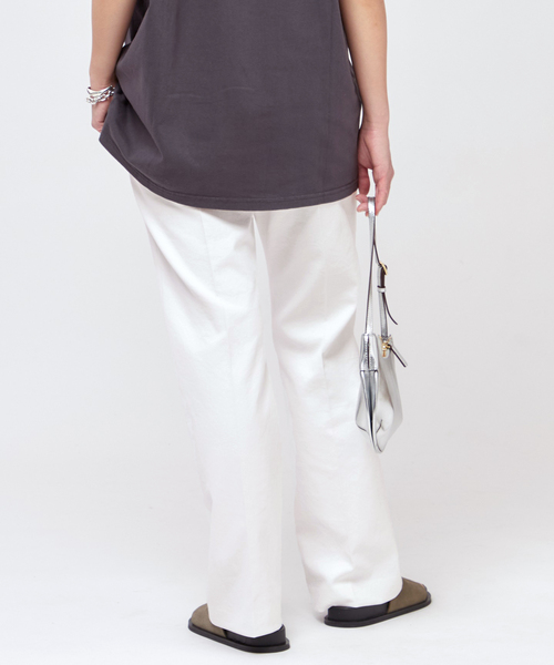 AP STUDIO（エーピーストゥディオ）の「リネンミックスパンツ（スラックス・レディース・ブラック/ブラック系その他/ホワイト・38/36/34/40）」の5枚目の写真