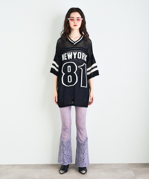ANNA SUI NYC（アナ スイ エヌ ワイ シー）の「ANNA SUI NYC ナンバリングジャガードメッシュニットプルオーバー（Tシャツ/カットソー・レディース・ブラック/ホワイト/パープル・FREE）」の16枚目の写真