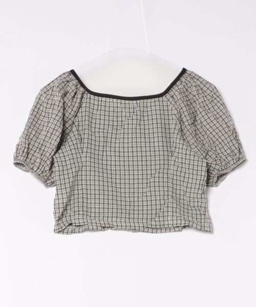 Sibra（シブラ）の「チェック柄リボンブラウス（Tシャツ/カットソー・レディース・グレー・M）」の2枚目の写真