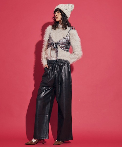 uyu.(ウユ)の「Ribbon Bustier Layered Blouse / リボンビスチェ レイヤードブラウス【uyu./ウユ】(キャミソール・レディース・ブルー/ホワイト・FREE)」の13枚目の写真