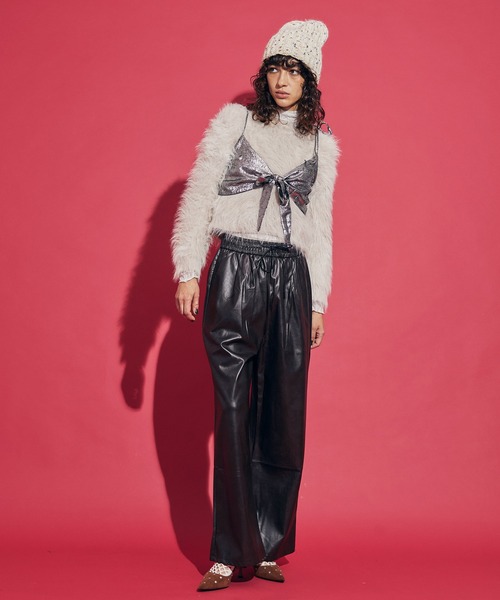 uyu.(ウユ)の「Ribbon Bustier Layered Blouse / リボンビスチェ レイヤードブラウス【uyu./ウユ】(キャミソール・レディース・ブルー/ホワイト・FREE)」の14枚目の写真