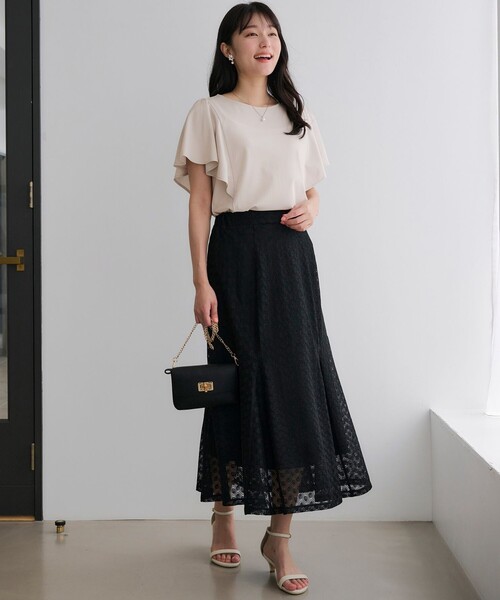 ANY SIS(エニィスィス)の「【洗える】フリルスリーブ カットソー(Tシャツ/カットソー・レディース・パープル系/ネイビー系/アイボリー系/パイングリーン系・2)」の11枚目の写真