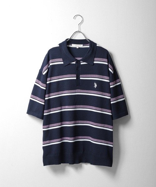 U.S. POLO ASSN.（ユーエスポロアッスン）の「【U.S.POLOASSN.】 ワンポイント ロゴ刺繍 ハーフスリーブ ニット ポロシャツ（ポロシャツ・メンズ・ベージュ系/ネイビー系・X-LARGE/LARGE/MEDIUM）」の21枚目の写真