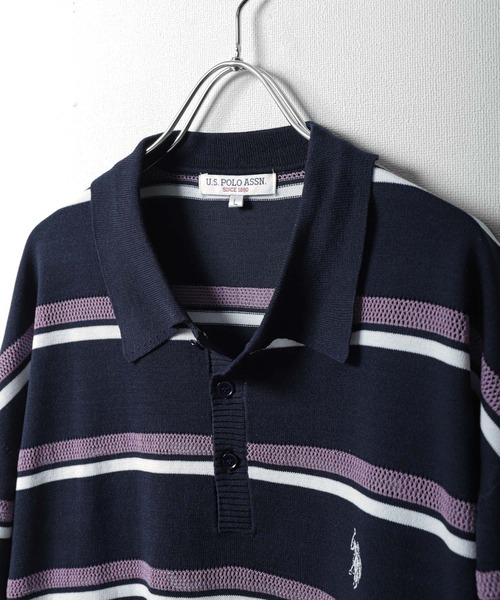 U.S. POLO ASSN.（ユーエスポロアッスン）の「【U.S.POLOASSN.】 ワンポイント ロゴ刺繍 ハーフスリーブ ニット ポロシャツ（ポロシャツ・メンズ・ベージュ系/ネイビー系・X-LARGE/LARGE/MEDIUM）」の13枚目の写真