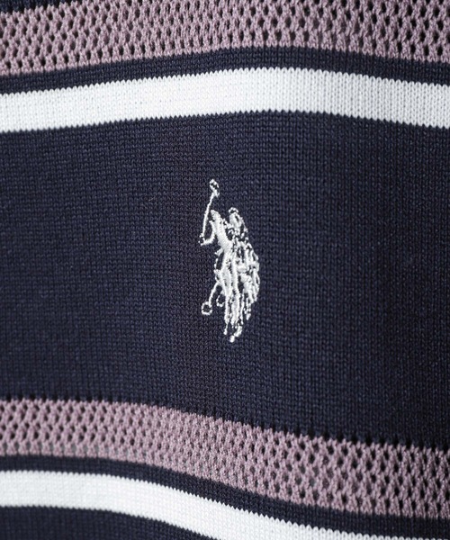 U.S. POLO ASSN.（ユーエスポロアッスン）の「【U.S.POLOASSN.】 ワンポイント ロゴ刺繍 ハーフスリーブ ニット ポロシャツ（ポロシャツ・メンズ・ベージュ系/ネイビー系・X-LARGE/LARGE/MEDIUM）」の14枚目の写真