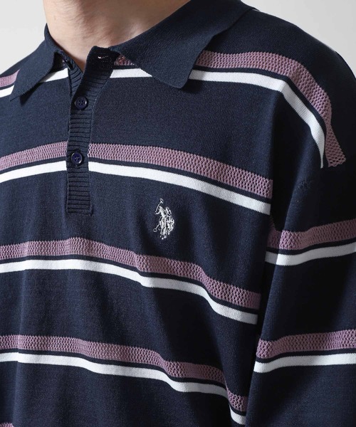 U.S. POLO ASSN.（ユーエスポロアッスン）の「【U.S.POLOASSN.】 ワンポイント ロゴ刺繍 ハーフスリーブ ニット ポロシャツ（ポロシャツ・メンズ・ベージュ系/ネイビー系・X-LARGE/LARGE/MEDIUM）」の19枚目の写真