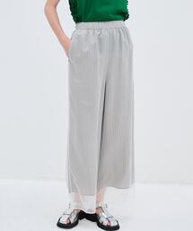 美品 ランバン オン ブルー 2,6万円 裾リブパンツ ホワイト  ワイドパンツ LANVIN en Bleu｜ランバンオンブルーのその他パンツ（ホワイト