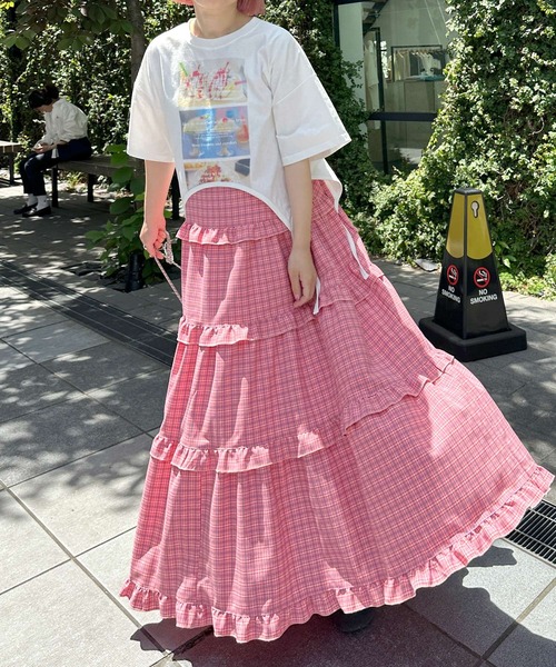 Alley by w closet(アリーバイダブルクローゼット)の「【Alley】フォトプリントガーターデザインTシャツ(Tシャツ/カットソー・レディース・ホワイト系その他/ホワイト系その他2・FREE)」の5枚目の写真