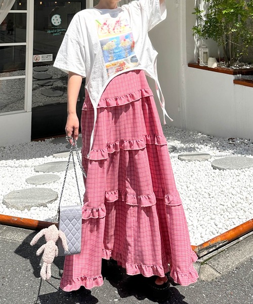 Alley by w closet(アリーバイダブルクローゼット)の「【Alley】フォトプリントガーターデザインTシャツ(Tシャツ/カットソー・レディース・ホワイト系その他/ホワイト系その他2・FREE)」の8枚目の写真