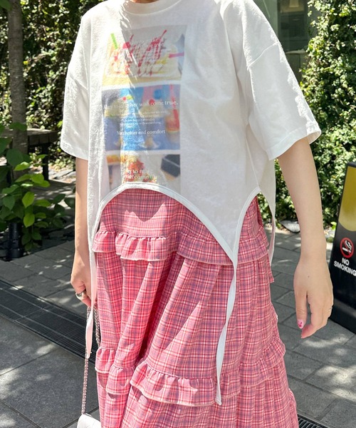 Alley by w closet(アリーバイダブルクローゼット)の「【Alley】フォトプリントガーターデザインTシャツ(Tシャツ/カットソー・レディース・ホワイト系その他/ホワイト系その他2・FREE)」の10枚目の写真