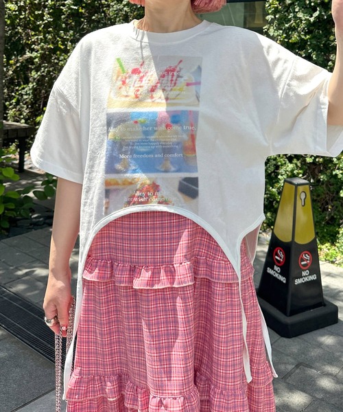 Alley by w closet(アリーバイダブルクローゼット)の「【Alley】フォトプリントガーターデザインTシャツ(Tシャツ/カットソー・レディース・ホワイト系その他/ホワイト系その他2・FREE)」の13枚目の写真