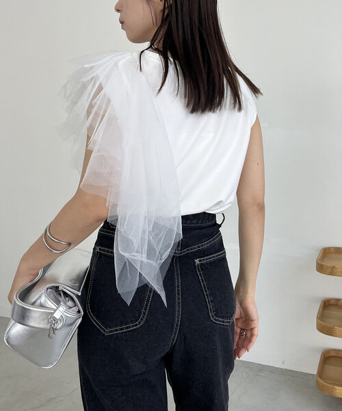 CAPRICIEUX LE MAGE アシメチュールTシャツ CAPRICIEUX LE'MAGE（カプリシューレマージュ）の「アシメ