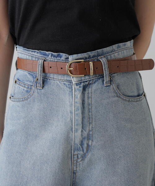 FREE'S MART（フリーズマート）の「ミドルバックルベルト（ベルト・レディース・イエロー/ブラック/ブラウン系その他・ﾌﾘ-）」の3枚目の写真