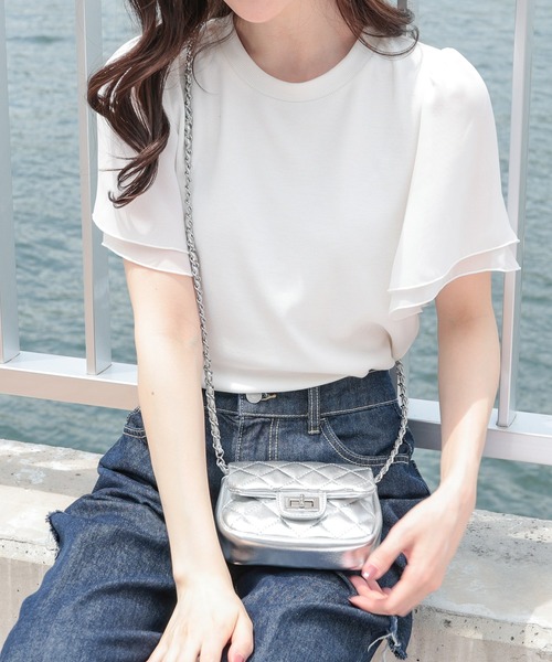 Honeys（ハニーズ）の「ミニフラップショルダーバッグ（ショルダーバッグ・レディース・アイボリー/シルバー/ピンク/ブラック・FREE）」の4枚目の写真