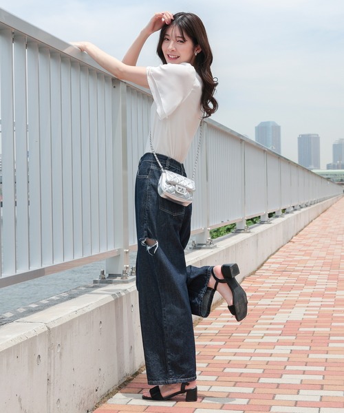 Honeys（ハニーズ）の「ミニフラップショルダーバッグ（ショルダーバッグ・レディース・アイボリー/シルバー/ピンク/ブラック・FREE）」の8枚目の写真