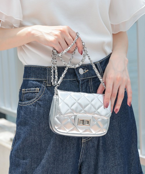 Honeys（ハニーズ）の「ミニフラップショルダーバッグ（ショルダーバッグ・レディース・アイボリー/シルバー/ピンク/ブラック・FREE）」の11枚目の写真