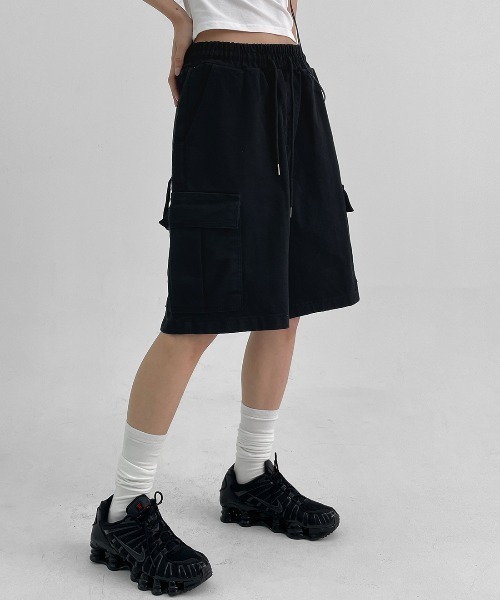 BLACKUP（ブラックアップ）の「[MADE] クリフバミューダカーゴパンツ（カーゴパンツ・レディース・グレー/クリーム/ブラック・ONESIZE）」の8枚目の写真