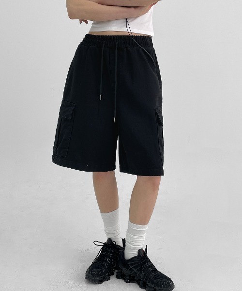 BLACKUP（ブラックアップ）の「[MADE] クリフバミューダカーゴパンツ（カーゴパンツ・レディース・グレー/クリーム/ブラック・ONESIZE）」の7枚目の写真