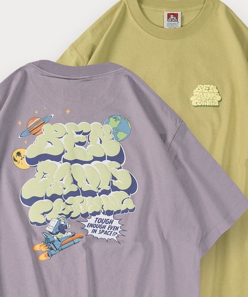 BEN DAVIS(ベンデイビス)の「【BENDAVIS/ベンデイビス】LAUNCH SMOKE TEE/スモークロゴ バックプリント 半袖Tシャツ オーバーサイズ(Tシャツ/カットソー・メンズ・ホワイト/ライトパープル/セージグリーン/ブラック・L/XL/M)」の4枚目の写真