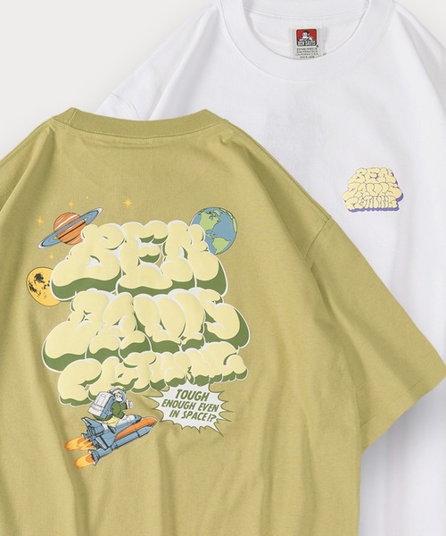 BEN DAVIS(ベンデイビス)の「【BENDAVIS/ベンデイビス】LAUNCH SMOKE TEE/スモークロゴ バックプリント 半袖Tシャツ オーバーサイズ(Tシャツ/カットソー・メンズ・ホワイト/ライトパープル/セージグリーン/ブラック・L/XL/M)」の3枚目の写真
