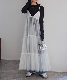 TRIANGLE PALETTE | チュール切り替えレイヤードワンピース(ワンピース)