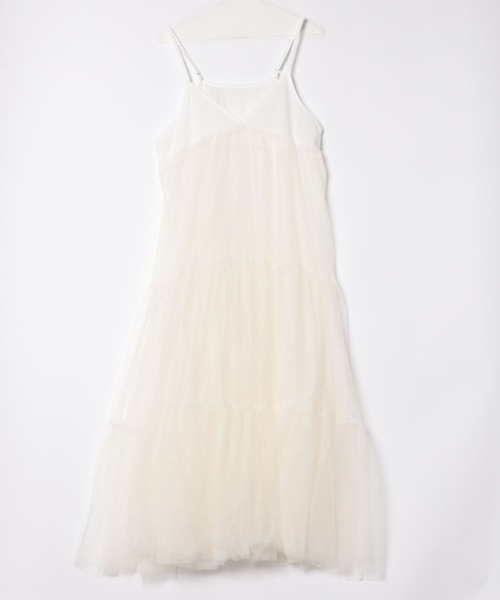 TRIANGLE PALETTE（トライアングルパレット）の「チュール切り替えレイヤードワンピース（ワンピース・レディース・ブラック/オフホワイト/グレー系・FREE）」の17枚目の写真