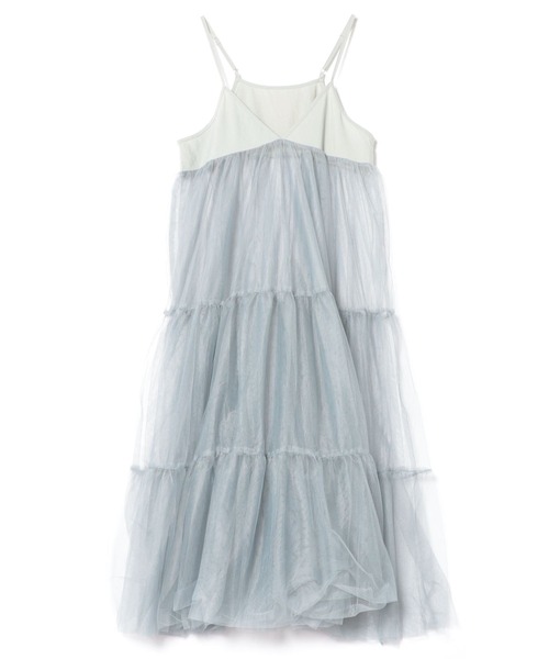 TRIANGLE PALETTE（トライアングルパレット）の「チュール切り替えレイヤードワンピース（ワンピース・レディース・ブラック/オフホワイト/グレー系・FREE）」の18枚目の写真