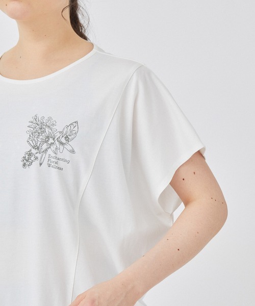NERGY(ナージー)の「【HIBIYA-KADAN×NERGY】接触冷感 バックタックTシャツ(Tシャツ/カットソー・レディース・ホワイト/クリーム/オリーブ・FREE)」の16枚目の写真