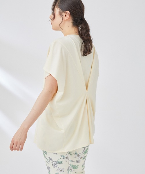 NERGY(ナージー)の「【HIBIYA-KADAN×NERGY】接触冷感 バックタックTシャツ(Tシャツ/カットソー・レディース・ホワイト/クリーム/オリーブ・FREE)」の10枚目の写真