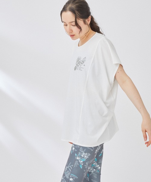 NERGY(ナージー)の「【HIBIYA-KADAN×NERGY】接触冷感 バックタックTシャツ(Tシャツ/カットソー・レディース・ホワイト/クリーム/オリーブ・FREE)」の6枚目の写真