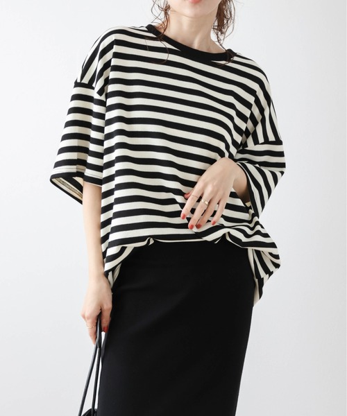 La-gemme(ラジェム)の「ワッフルルーズTシャツ(Tシャツ/カットソー・レディース・ブラック/ピンク/ブラウン/グレー・フリー)」の7枚目の写真