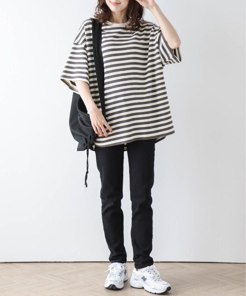 La-gemme(ラジェム)の「ワッフルルーズTシャツ(Tシャツ/カットソー・レディース・ブラック/ピンク/ブラウン/グレー・フリー)」の10枚目の写真