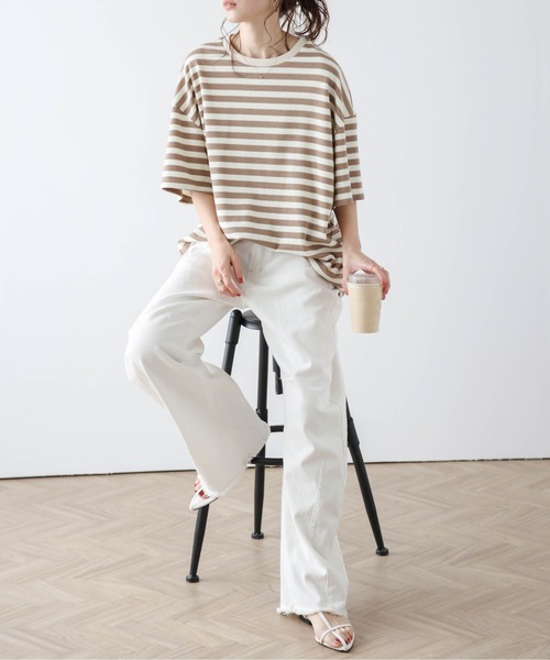 La-gemme(ラジェム)の「ワッフルルーズTシャツ(Tシャツ/カットソー・レディース・ブラック/ピンク/ブラウン/グレー・フリー)」の15枚目の写真