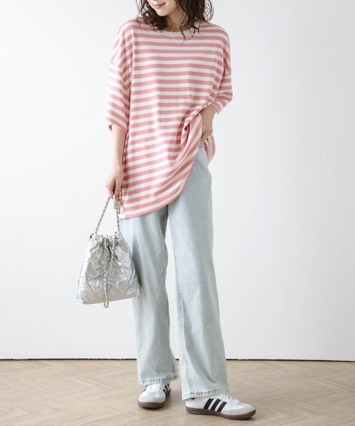 La-gemme(ラジェム)の「ワッフルルーズTシャツ(Tシャツ/カットソー・レディース・ブラック/ピンク/ブラウン/グレー・フリー)」の21枚目の写真