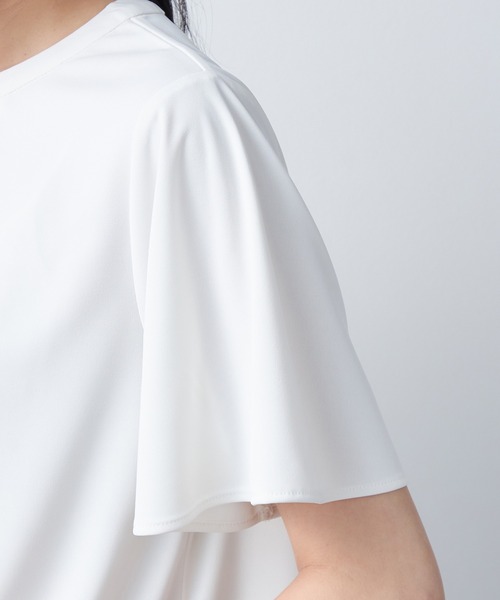 A/C DESIGN BY ALPHA CUBIC(エーシーデザインバイアルファキュービック)の「【接触冷感】ボウタイ風ブラウス(Tシャツ/カットソー・レディース・オフホワイト/ブルー/ブラック・M/L)」の15枚目の写真