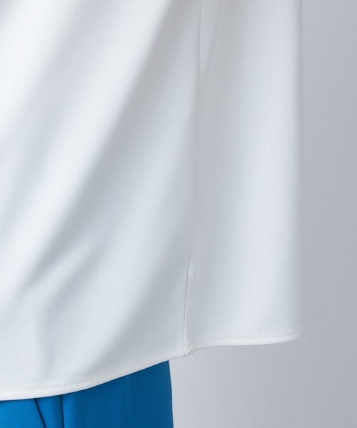 A/C DESIGN BY ALPHA CUBIC(エーシーデザインバイアルファキュービック)の「【接触冷感】ボウタイ風ブラウス(Tシャツ/カットソー・レディース・オフホワイト/ブルー/ブラック・M/L)」の14枚目の写真