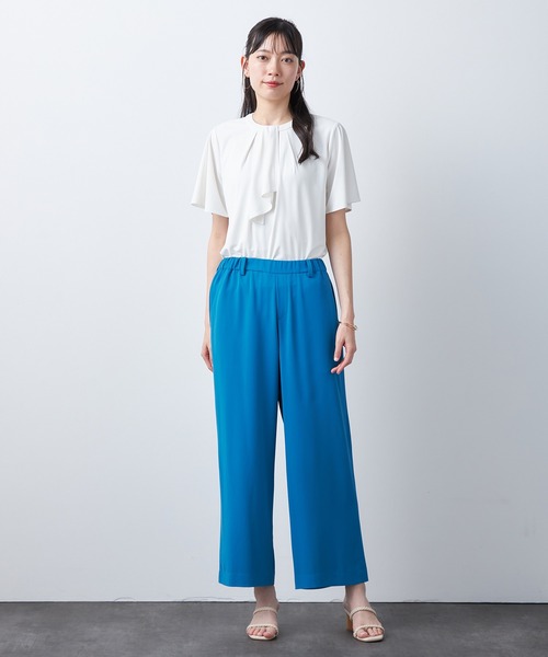 A/C DESIGN BY ALPHA CUBIC(エーシーデザインバイアルファキュービック)の「【接触冷感】ボウタイ風ブラウス(Tシャツ/カットソー・レディース・オフホワイト/ブルー/ブラック・M/L)」の22枚目の写真