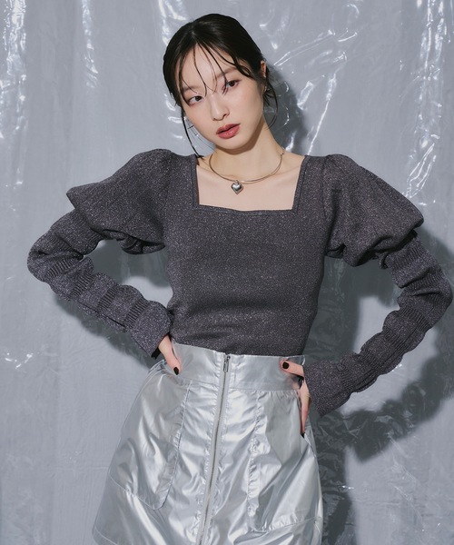 アイレットニットボディスーツ 楽天市場】【SALE／10%OFF】シンプルアイレットニット 24AW