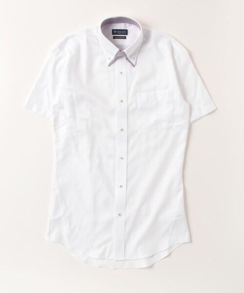 TOKYO SHIRTS(トウキョウシャツ)の「超形態安定ノーアイロン ドゥエボットーニ 半袖ビジネスワイシャツ(ビジネスシャツ・メンズ・ホワイト・首回り39cm/首回り41cm/首回り42cm/首回り43cm/首回り37cm)」の6枚目の写真