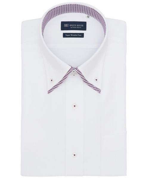 TOKYO SHIRTS(トウキョウシャツ)の「超形態安定ノーアイロン ドゥエボットーニ 半袖ビジネスワイシャツ(ビジネスシャツ・メンズ・ホワイト・首回り39cm/首回り41cm/首回り42cm/首回り43cm/首回り37cm)」の1枚目の写真