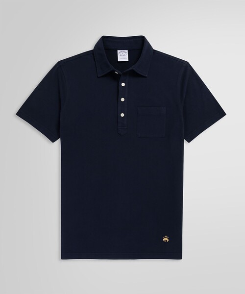 BROOKS BROTHERS(ブルックスブラザーズ)の「コットンジャージー ソリッド ポロシャツ withポケット(ポロシャツ・メンズ・ネイビー・SMALL/MEDIUM/LARGE/X-LARGE/X-SMALL)」の1枚目の写真
