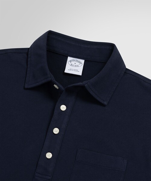 BROOKS BROTHERS(ブルックスブラザーズ)の「コットンジャージー ソリッド ポロシャツ withポケット(ポロシャツ・メンズ・ネイビー・SMALL/MEDIUM/LARGE/X-LARGE/X-SMALL)」の2枚目の写真