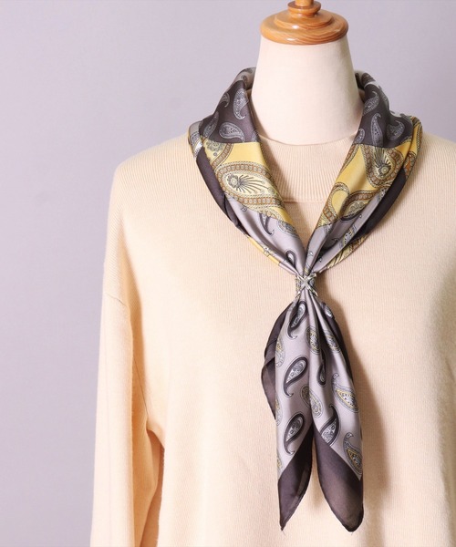 BAYBLO（ベイブロ）の「(BL)【ユニセックス】【リング付き】アソート柄 プリント スカーフ（バンダナ/スカーフ・メンズ・レッド系4/ブラック系4/ホワイト系3/グリーン系2/ブラック系3/ネイビー系4/ブラウン系1/ホワイト系1/イエロー系2/オレンジ系2/ベージュ系4・ONE SIZE）」の9枚目の写真