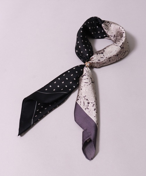 BAYBLO（ベイブロ）の「(BL)【ユニセックス】【リング付き】アソート柄 プリント スカーフ（バンダナ/スカーフ・メンズ・レッド系4/ブラック系4/ホワイト系3/グリーン系2/ブラック系3/ネイビー系4/ブラウン系1/ホワイト系1/イエロー系2/オレンジ系2/ベージュ系4・ONE SIZE）」の12枚目の写真