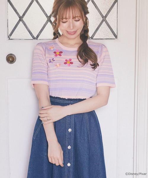 Areeam（アリーム）の「モンスターズインク/ブー/マルチボーダーニット（ニット/セーター・レディース・ライトピンク・FREE）」の2枚目の写真