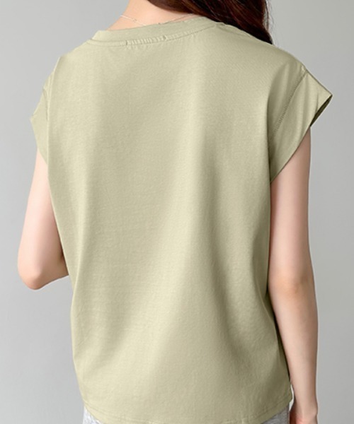 COCOMOMO（ココモモ）の「ロゴTシャツ フレンチスリーブ ロゴプリント（Tシャツ/カットソー・レディース・ホワイト/ブルー/グリーン・FREE）」の18枚目の写真